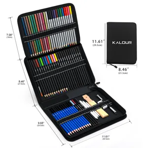 KALOUR 72-piece sketching and drawing pencil set with zipped case, professional art supplies.