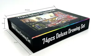 74pcs deluxe drawing set professional art sketching kit for students and artists with gift box