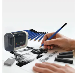 Temperamatite elettrico con set di matite da disegno, strumento d'arte a lama spirale per artisti.