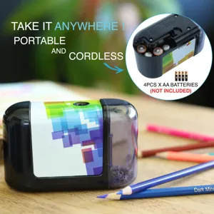 Temperamatite elettrico portatile colorato, a batteria per un comodo utilizzo ovunque tu sia.