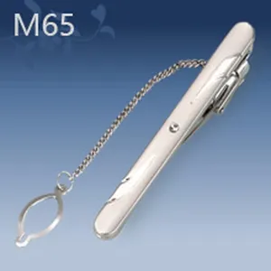 Herren Business silberne Metall Krawattenklammer mit Kette minimalistisches Modeaccessoire