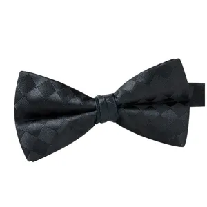 Herren schwarze gewebte geometrische karierte Fliege für formelle Geschäfte und Hochzeiten.