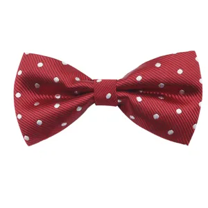 Classic red polka dot bow tie for men and women, elegant formal wedding business neckwear item