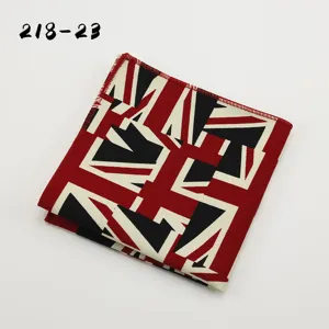 Gedetailleerd overzicht van het Britse geprinte heren pochet voor casual gebruik.