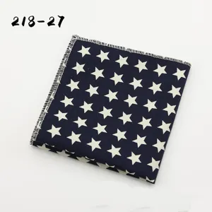 Heren stijlvol ster print pochet donkerblauw katoen zakdoek voor casual pak accessoire