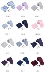 Conjunto de corbata formal de negocios para hombre con pañuelo gemelos y pinza.