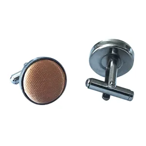 Men's round satin cufflinks business suit shirt metal button accessories stylish wedding gift.