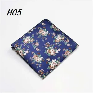 Heren blauw bloemen katoen pochet zakdoek stijlvol accessoire voor bruiloft partij