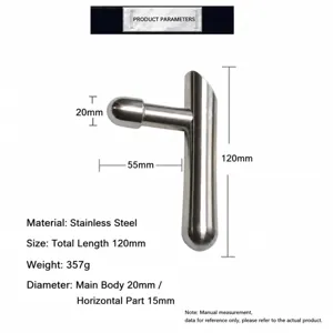 Edelstahl T-förmiger Massage-Stick Akupressur Punkt Körper Gesicht Detail Ansicht