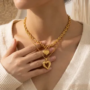 Elegant multi-layer gold chain necklace for women, perfect for daily wear and fashion styling.