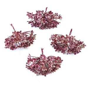 Künstliche Hortensie Schleierkraut Mini DIY Blumenzubehör PVC Eisendraht Mit Glitzer Für Kranzdekor Heim Party Dekor
