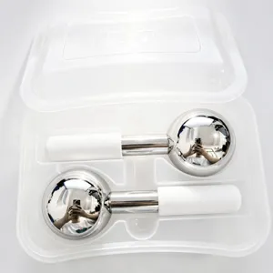 Rodillo de hielo de acero inoxidable para cara y ojos masaje elevación herramienta con caja