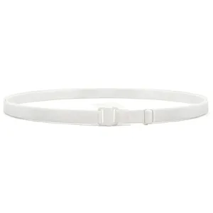 White elastic shirt stay detail, adjustable buckle design for anti wrinkle clothing wear.