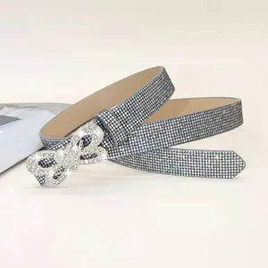 Mujer cinturón strass brillante cristal lazo cintura vestido jeans accesorio moda