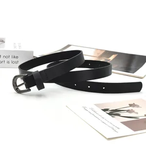 Women fashion PU leather belt minimalist design stylish accessory for jeans and dresses