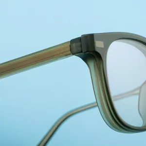 Men retro square frame sunglasses detail acetate optical glasses with premium pin hinge