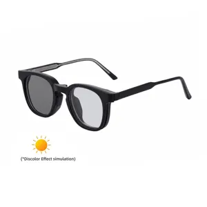 Men's stylish square frame photochromic sunglasses for outdoor fashion and daily wear.