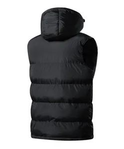Herren Winter dick gefütterte Kapuzenweste schwarz europäische Größe warme Freizeitjacke