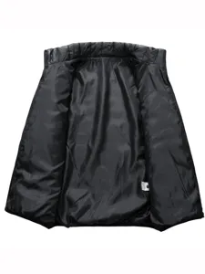Herren Winter leichteste Baumwollweste lässig ärmellos warme Oberbekleidung schwarz stil