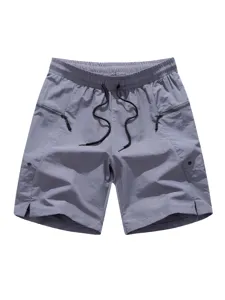 Herren Sommer wasserdichte Badeshorts Freizeit Sport kurze Hosen mit Reißverschlusstaschen