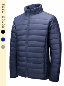Leichte Herren Puffer Jacke Winter warme gesteppte Mantel Freizeit Stehkragen Oberbekleidung
