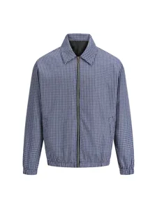 Giacca a Quadri da Uomo Casual Cappotto Scaccato con Cerniera Capispalla Manica Lunga Stampato Top Antivento per Uomo Colletto a Punta