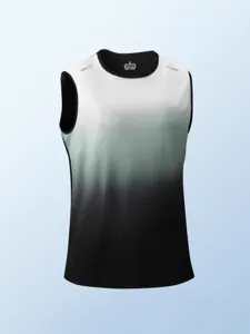 Men's athletic sports tank top sleeveless quick dry fitness running gradient design vest