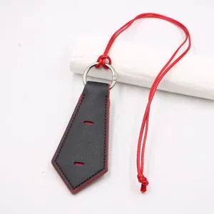 Leather Glasses Strap Holder Neck Lanyard Anti-Lost Eyewear Retainer Black Red Detail
