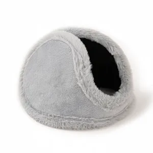 Gezellig pluche semi-gesloten huisdier grot bed voor warme winter voor kleine katten en honden
