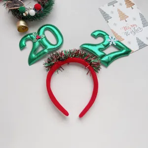 Cerchietto di Natale rosso verde festivo festa capelli luminoso accessorio carino