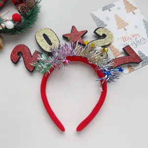 Cerchietto di Natale festa glitter accessorio per capelli festivo simpatico dettaglio
