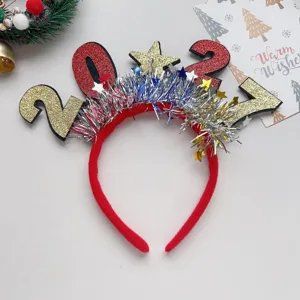Cerchietto festa di Natale nuovo festivo scintillante paillettes 2027 decoro vacanza carino