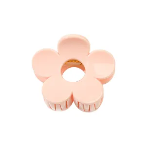 Cute pink flower hair claw clip, PC material, versatile hair accessory for daily styling.