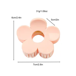 Pink flower hair claw clip for women, sweet style shark hair clip, cute hair accessories.