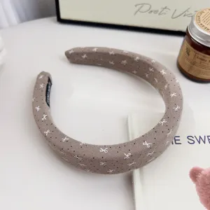 Serre-tête rembourré kaki à pois mignons, bandeau confortable pour un usage quotidien.