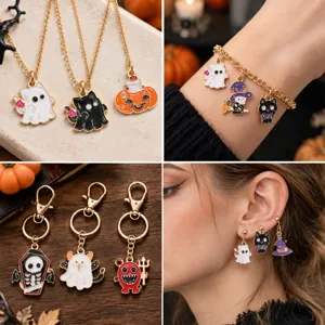 Cute Halloween Cartoon Enamel Alloy Jewelry Set DIY Accessories Party Gifts for Women
