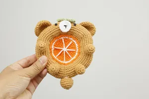 Handgemaakte gehaakte dier fruit onderzetter schattige gebreide kopjesmat voor deco detail