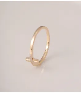 Bague Croix Minimaliste en Argent S925 pour Femme Mode Diamant Serti Bijou Fin