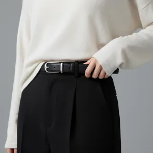 Women Leather Belt Minimalist Vintage Metal Pin Buckle Casual Dress Belt For Jeans Daily Commuting