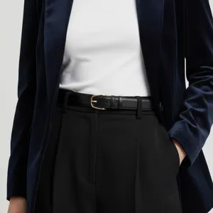 Damen Echtes Leder Gürtel Minimalistisch Vintage Dornschließe Breiter Taillengürtel Für Jeans Hosen Lässige Accessoires