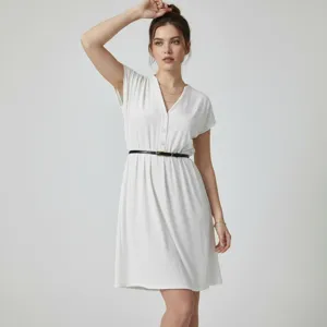 Slim leather belt detail view showcasing elegant metal buckle and minimal design.