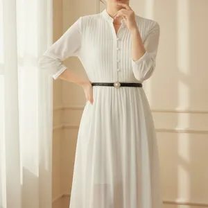 Women black genuine leather thin belt with elegant pearl buckle detail, chic accessory.