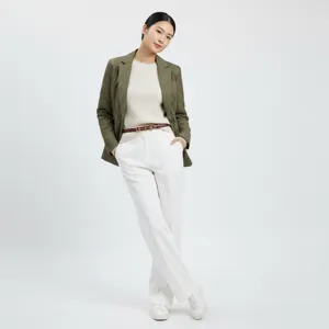 Detail view of the women's vintage thin belt shown in a stylish casual outfit setup.