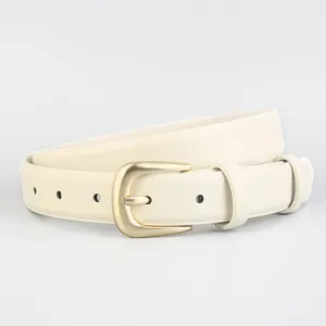 Cintura Casual da Donna in Vera Pelle Bovina Fibbia ad Ardiglione in Metallo Vintage Retro Elegante Minimalista Abito Pantaloni Accessorio per Vita