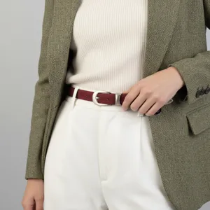 Women Genuine Leather Belt Minimalist Pin Buckle Cowhide Waist Belt For Jeans Casual Commute Fashion Waistband