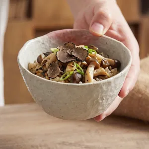 Pequeño bol de cerámica hoja de loto para desayuno avena postre sopa vajilla cocina