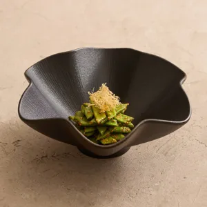 Large ceramic plum blossom soup bowl with textured matte finish for home kitchen use