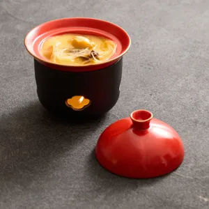 Keramik Auflaufset mit Warmehaltebasis rot und schwarz Kuche Kochgeschirr fur Servieren.