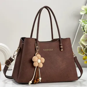 Large capacity women shoulder bag PU leather tote handbag stylish commuter crossbody bag