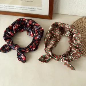 Christmas Bow Headband Santa Snowflake Elastic Hair Tie Cute Holiday Hair Accessories for Women